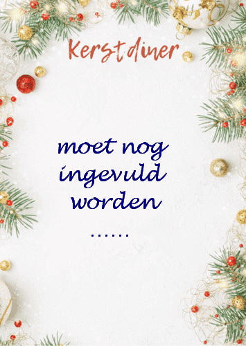 8-lege kerst menukaart